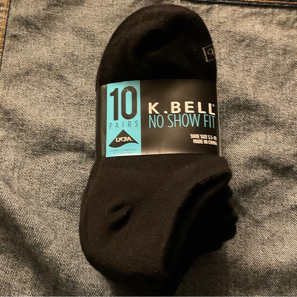 K-BELL No Show Socks - 10 Pack